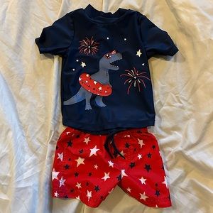 Toddler Swim trunks and shirt